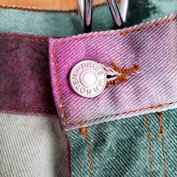 NWT Dries Van Noten Women's Multi Coloured Straight Leg Jeans size 27 - Picture 2 of 7